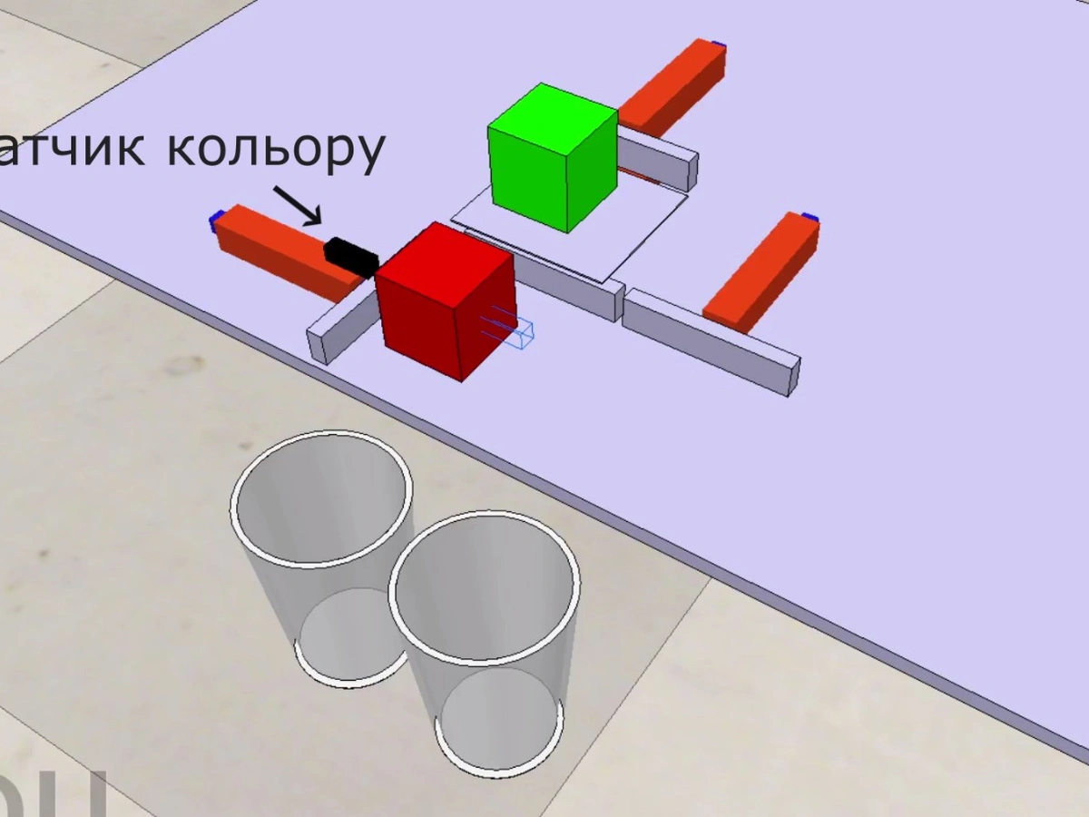 Модель стенду сорувальнику у V-REP